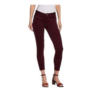 PAIGE Hoxton Ankle Burgundy Stretch Corduroy. Size 27